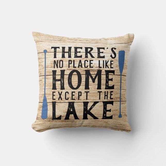 Rustic Lake House Throw Pillow (Front)