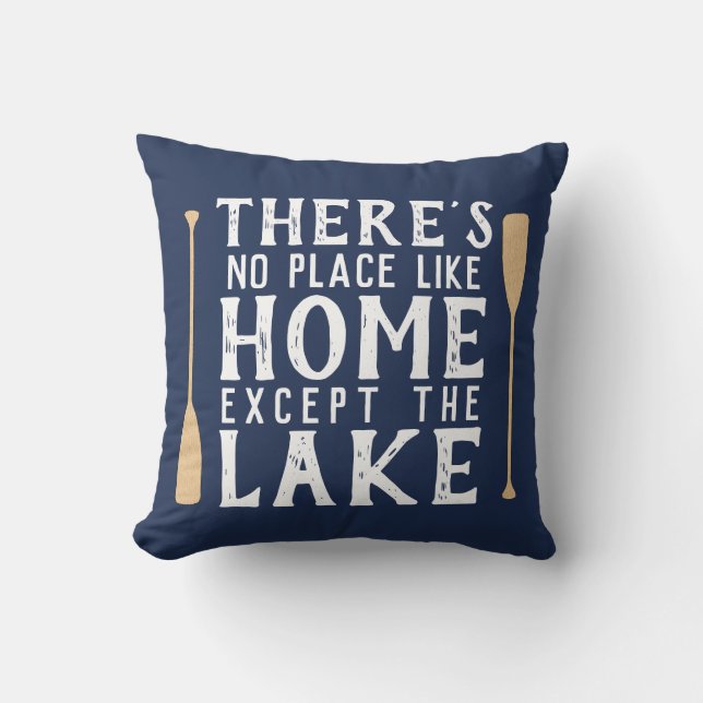 Rustic Lake House Throw Pillow (Front)