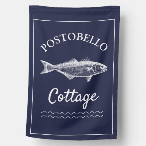 Rustic Lake House Trout Blue House Flag