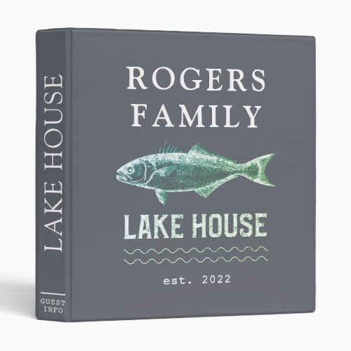 Rustic Lake House Vacation Rental Welcome Guest 3 Ring Binder