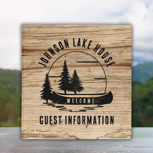 Rustic Lake House Welcome Guest Information 3 Ring Binder