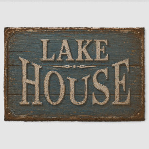 Rustic Lake House Welcome Vintage Cabin Entrance Fiber Doormat