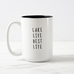 Rustic Lake Life Lake Best Life house Modern Cabin Two-Tone Coffee Mug