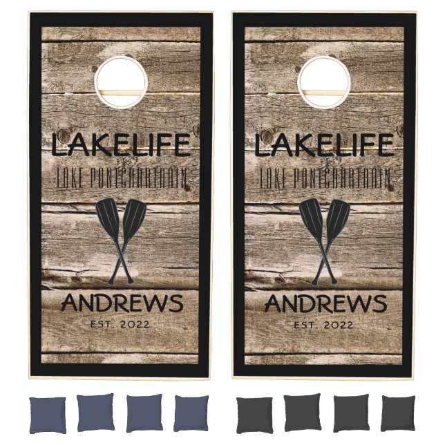 Rustic Lake Life Paddles cornhole sets (Set)