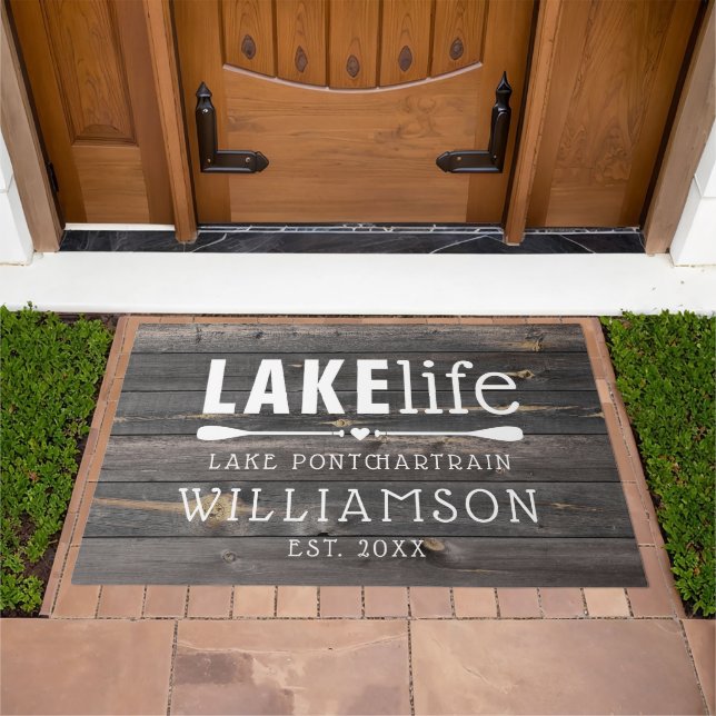 Rustic Lake Life Paddles Doormat (Outdoor)