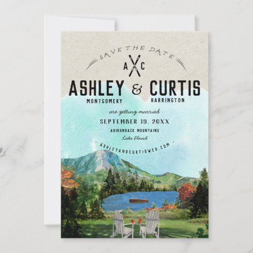 Rustic Lake Placid Wedding  Save the Date