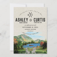 Rustic Lake Placid Wedding | Save the Date
