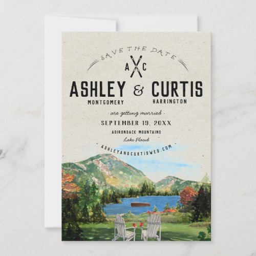 Rustic Lake Placid Wedding  Save the Date