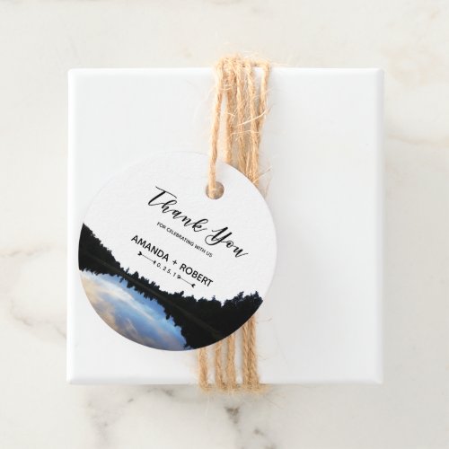   Rustic Lake Reflections Lakeside Wedding Custom Favor Tags