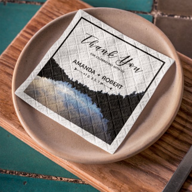  ©Rustic Lake Reflections Lakeside Wedding Custom Napkins (Creator Uploaded)