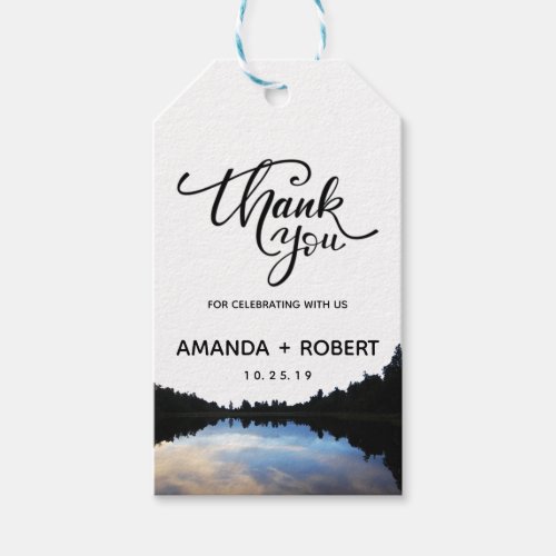 Rustic Lake Reflections Lakeside Wedding Favor Gift Tags