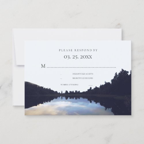 Rustic Lake Reflections Lakeside Wedding RSVP 