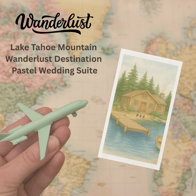 Rustic Lake Tahoe Mountain destination Wedding Paper Guest Towels (Creator Uploaded)