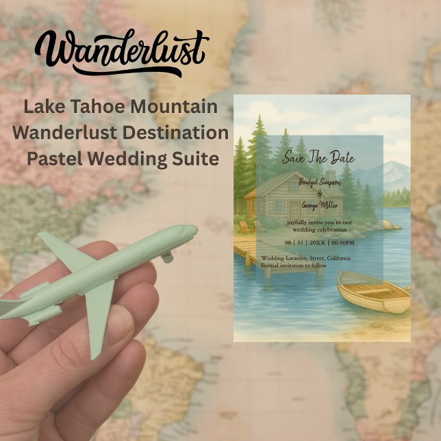 Rustic Lake Tahoe Mountain Lodge Wedding Romance Invitation (Creator Uploaded)