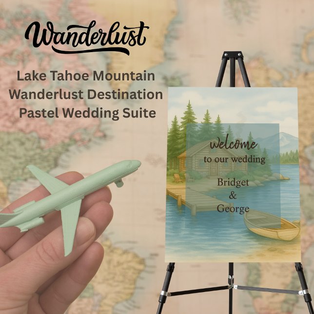 Rustic Lake Tahoe Mountain Wedding Lodge Welcome Foam Board (Creator Uploaded)