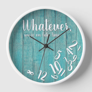 Rustic Lake Time Funny Retirement Lake Home Clock