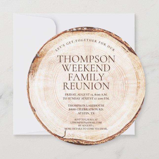 Rustic Lakehouse Family reunion Weekend  Invitation (Front)