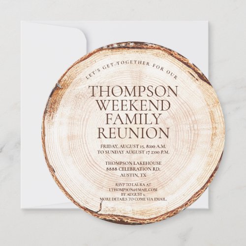 Rustic Lakehouse Family reunion Weekend  Invitation