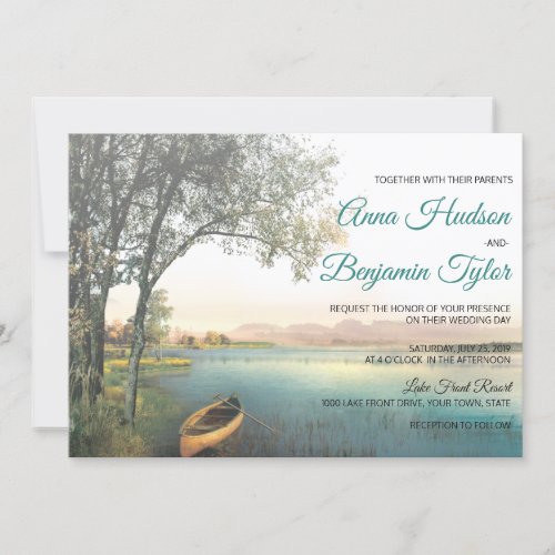 Rustic Lakeside Country Wedding Event Invites