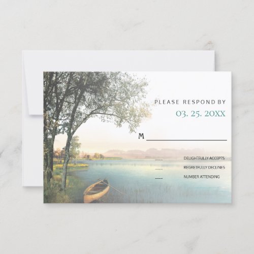 Rustic Lakeside Landscape Wedding Event RSVP