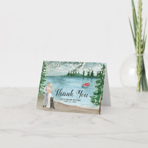 Rustic Lakeside Mountain  Wedding Thank You