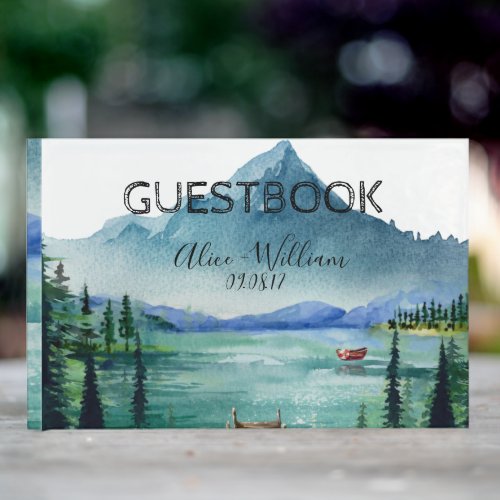 Rustic Lakeside Wedding Custom Guest Book