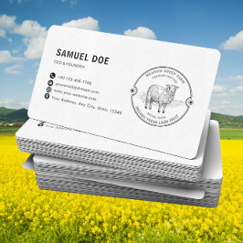 Rustic Lamb Sheep Farm LOGO QR Code Business Card
