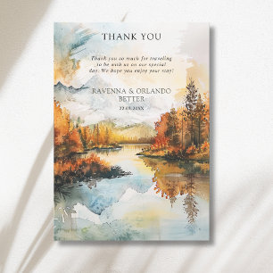 Rustic Landscape Mountain Lake Fall Thank You Card