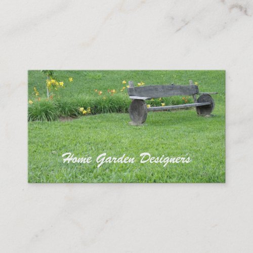 "Rustic landscaped lawn" double face business card