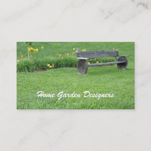 Customizable "Rustic landscaped lawn" double face business card