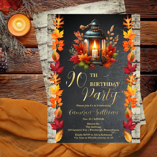 Rustic Lantern and Leaves Fall 90th Birthday Party