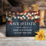 Rustic Lantern Fall Navy Barn Wood Save the Date Announcement Postcard<br><div class="desc">Rustic Lantern Navy Barn Wood Fall Wedding Save the Date Announcements.</div>