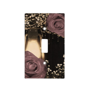 Rustic Lantern Light Dusty Pink Mauve Roses Switch Cover