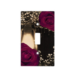 Rustic Lantern Light & Mauve Berry Roses Switch Cover