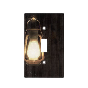 Rustic Lantern Light & Wood Farmhouse Barn Switch Cover