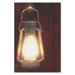 Rustic Lantern Lights Cherry Wood Barn Wedding Tissue Paper