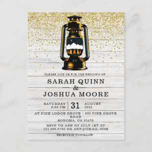 Rustic Lantern On Wood Country Postcard