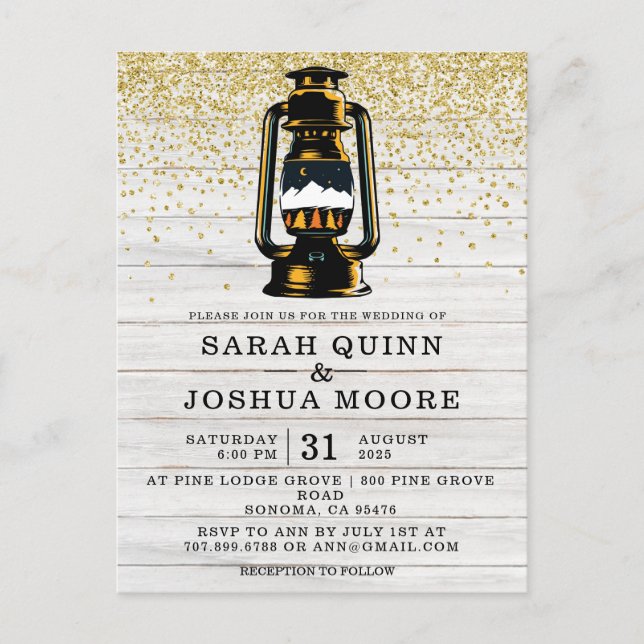 Rustic Lantern On Wood Country  Postcard (Front)