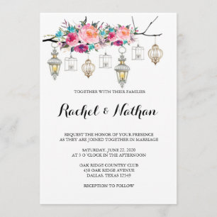 Rustic Lantern Wedding Invitations