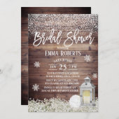 Rustic Lantern Winter Snowflake Bridal Shower Invitation (Front/Back)