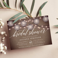 Rustic Lanterns Bridal Shower Invitation