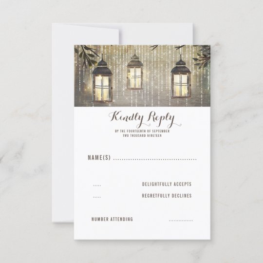 Rustic Lanterns Country Wedding Rsvp Zazzle Com