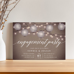 Rustic Lanterns Engagement Party Invitation