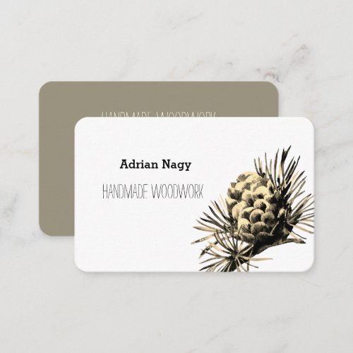 Rustic Larch cone business card