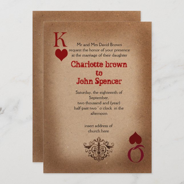 Rustic Las Vegas Wedding Cards (Front/Back)