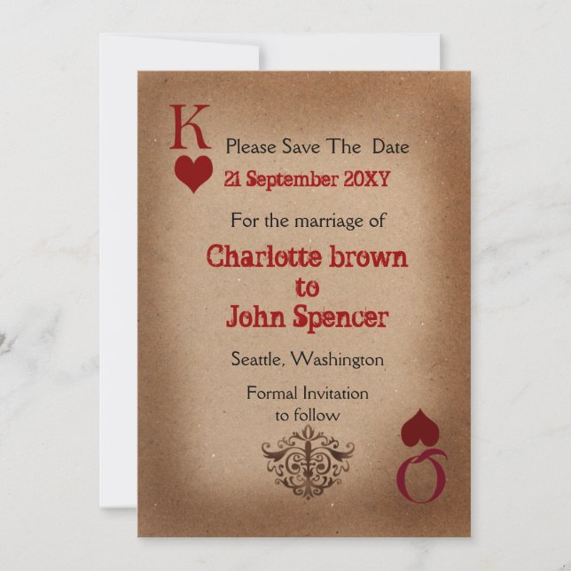 Rustic Las Vegas Wedding Cards (Front)