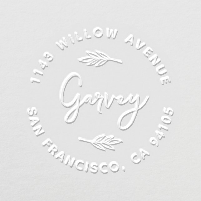 Rustic Last Name & Address | Business or Personal Embosser (Design)