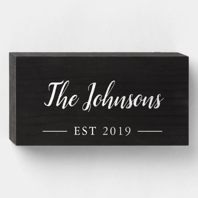Rustic Last Name Sign | Family Name Wood Sign (Front Horizontal)