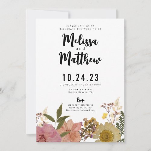 Rustic Late Autumn Wedding Invitation