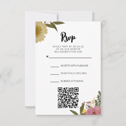 Rustic Late Autumn Wedding Response Card
